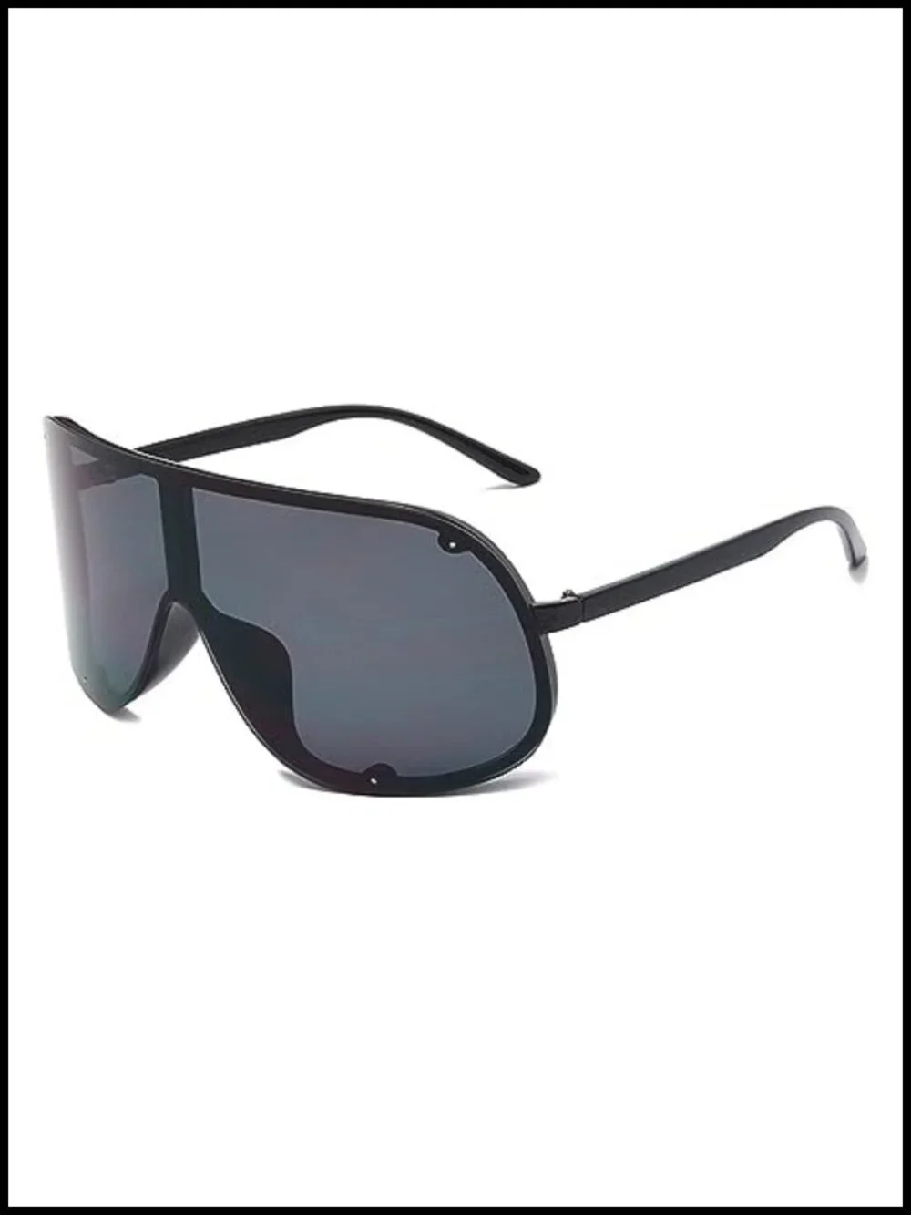 Trendy Oversized Shield Sunglasses UV400 Protection Metal Frame Unisex
